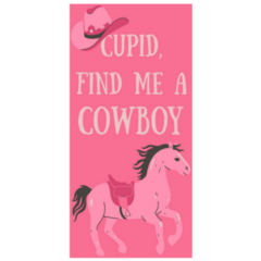 Cupid Find Me A Cowboy Pink Sticker