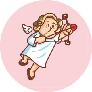 Cupid Inside Frame For Valentines Day Pink Sticker