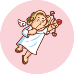 Cupid Inside Frame For Valentines Day Pink Sticker