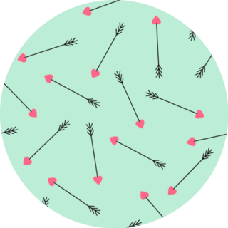 Cupids Arrows Pattern On Mint Green Sticker