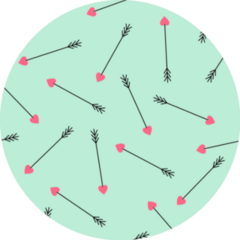 Cupids Arrows Pattern On Mint Green Sticker