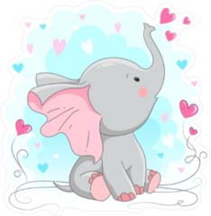 Curious Baby Elephant Sticker