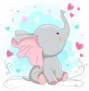 Curious Baby Elephant Sticker