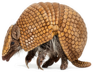 Curled Up Brazilian Armadillo Sticker
