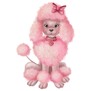 Curly Pink Poodle Sticker