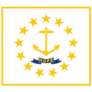 Current Flag Of The State Of Rhode Island Square Sticker