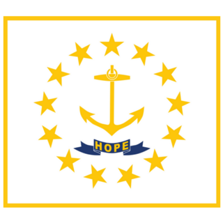 Current Flag Of The State Of Rhode Island Square Sticker