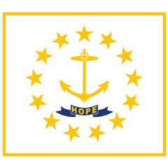 Current Flag Of The State Of Rhode Island Square Sticker