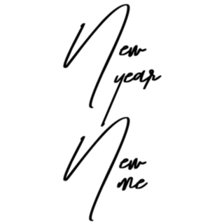 Cursive New Year, New Me Text Sticker 