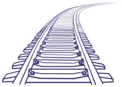 Curved Endless Train Track Sketch Sticker