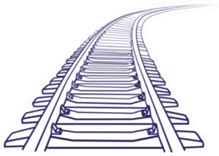 Curved Endless Train Track Sketch Sticker