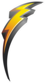 Curved Lightning Bolt Icon Sticker
