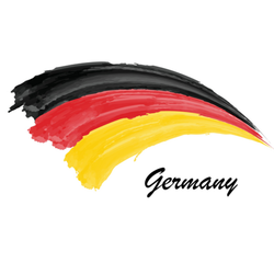 Curved Watercolor Painting Flag Of Germany Sticker