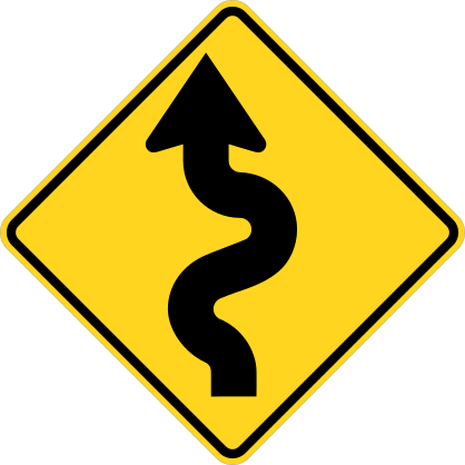 Curvy Road Left Sticker