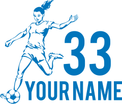 Custom 1-Color Soccer Girl Sticker