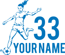 Custom 1-Color Soccer Girl Sticker