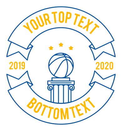 Custom 2-Banner Basketball Sticker