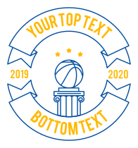 Custom 2-Banner Basketball Sticker