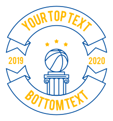 Custom 2-Banner Basketball Sticker