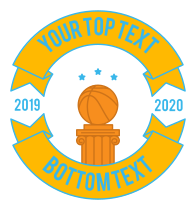 Custom 2-Banner Full Color Basketball Sticker