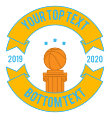 Custom 2-Banner Full Color Basketball Sticker