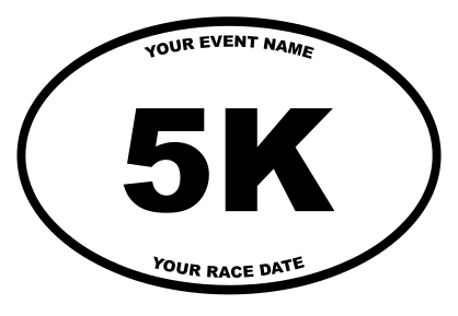 Custom 5K Oval Sticker with Your Text