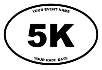 Custom 5K Oval Sticker with Your Text
