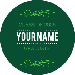 Custom Accented 2020 Graduation Circle Sticker