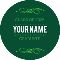 Custom Accented 2020 Graduation Circle Sticker