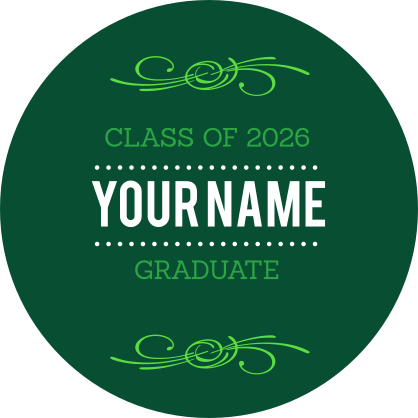 Custom Accented 2020 Graduation Circle Sticker