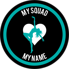 Custom Arched Back Dancer with Heart Circle Sticker