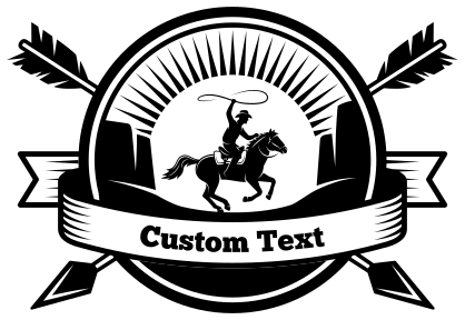Custom Banner with Cowboy and Arrows Sticker