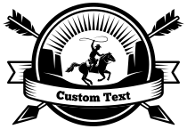 Custom Banner with Cowboy and Arrows Sticker