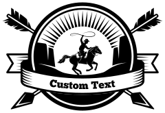 Custom Banner with Cowboy and Arrows Sticker