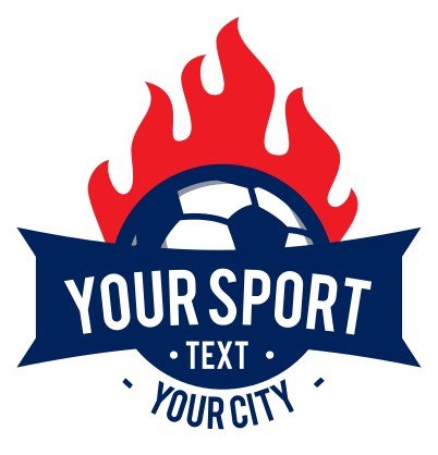 Custom Banner with Fire Soccer Sticker