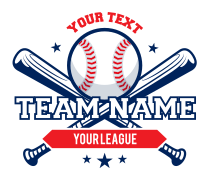 Custom Baseball Emblem with Crossed Bats Magnet