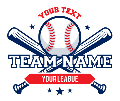 Custom Baseball Emblem with Crossed Bats Magnet