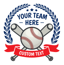 Custom Baseball Emblem with Leaves and Text Magnet