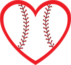 Custom Baseball Heart with your Colors