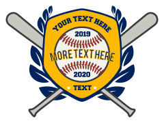 Custom Baseball Shield with Crossed Bats Magnet