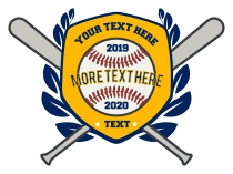 Custom Baseball Shield with Crossed Bats Magnet