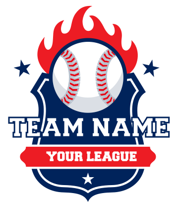 Custom Baseball Sticker with Flames and your Text