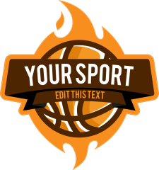 Custom Basketball Banner with Flames Sticker