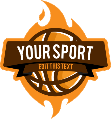 Custom Basketball Banner with Flames Sticker