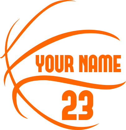 Custom Basketball Lines with Your Text and Number