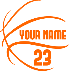 Custom Basketball Lines with Your Text and Number