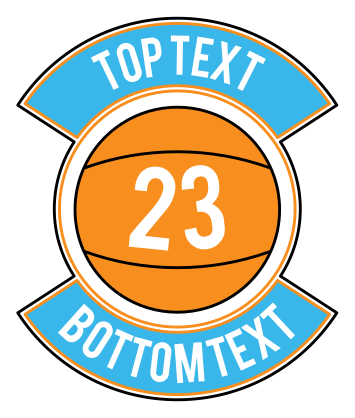 Custom Basketball Patch Sticker with Number
