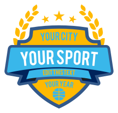 Custom Basketball Shield Emblem with Your Text and Leaves