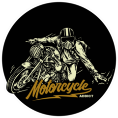 Custom Bike Motorcycle With Rider Sticker