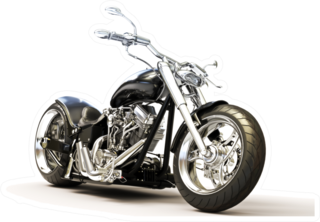 Custom Black Motorcycle On A White Background Sticker